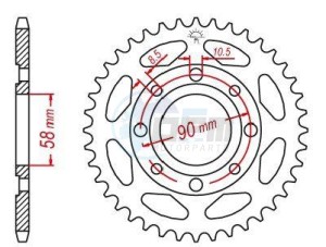 Product image: Esjot - 50-15001-42 - Chainwheel Steel TT Honda - 428 - 42 Teeth -  Identical to JTR269 - Made in Germany 