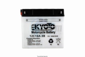 Product image: Kyoto - 712163 - Battery 12c16a-3b L 182mm  W 78mm  H 171mm 12v 19ah Acid 1,2l 