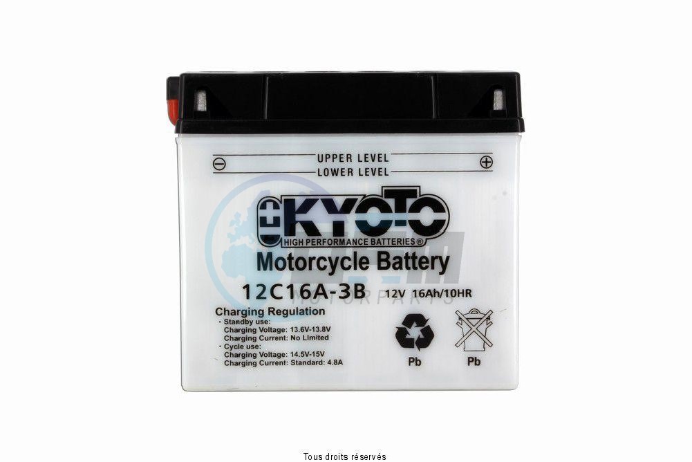 Product image: Kyoto - 712163 - Battery 12c16a-3b L 182mm  W 78mm  H 171mm 12v 19ah Acid 1,2l  0