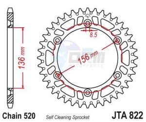 Product image: Esjot - 51-32043-45 - Chainwheel Alu TT Husqvarna - 520 - 45 Teeth -  Identical to JTA822 - Made in Germany 
