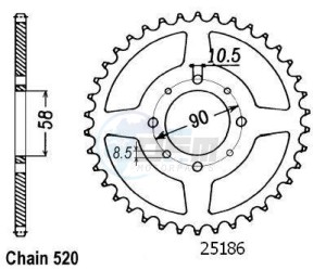 Product image: Esjot - 50-32032-41 - Chainwheel Steel - 520 - 41 Teeth - Made in Germany 