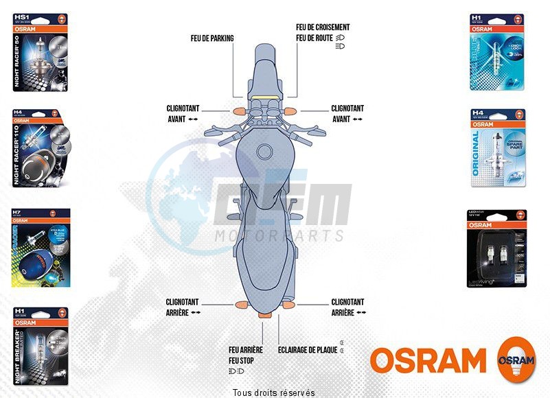 Product image: Osram - KITAMP03NR1 - Light Light bulb kit Honda CBF 125 2008-    0