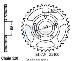 Product image: Sifam - 25100CZ35 - Chain wheel rear Nsr 125 90-98   Type 520/Z35 