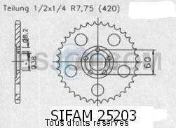 Product image: Sifam - 25203CZ44 - Chain wheel rear Rieju 50 Rs1 Evolutio   Type 420/Z44  0
