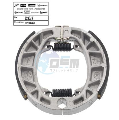 Product image: Piaggio - 82907R - Pair of brake shoes   1