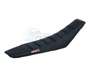 Product image: Crossx - M710-3BBB - Saddle Cover HUSABERG FE FC 525 2000-2008, FE 00-07, FS FX 00-08 TOP BLACK- SIDE BLACK-STRIPES BLACK (M7-3BBB) 