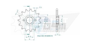 Product image: Esjot - 50-32030-15 - Sprocket 6 CANNELURES Honda - 520 - 15 Teeth- Made in Germany 