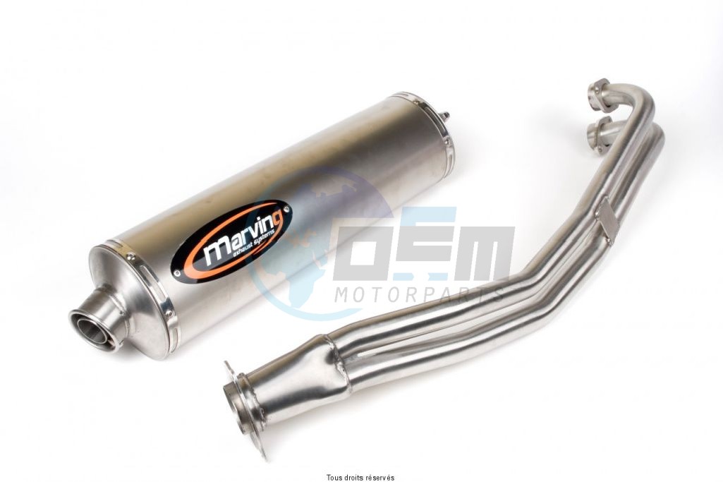 Product image: Marving - 01TIY45EU - Exhaust SUPERLINE T-MAX 500 Complete exhaust pipe  Approvede Exhaust Damper Big Oval Titanium  0