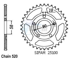 Product image: Esjot - 50-32046-38 - Chainwheel Steel Honda - 520 - 38 Teeth -  Identical to JTR604 - Made in Germany 