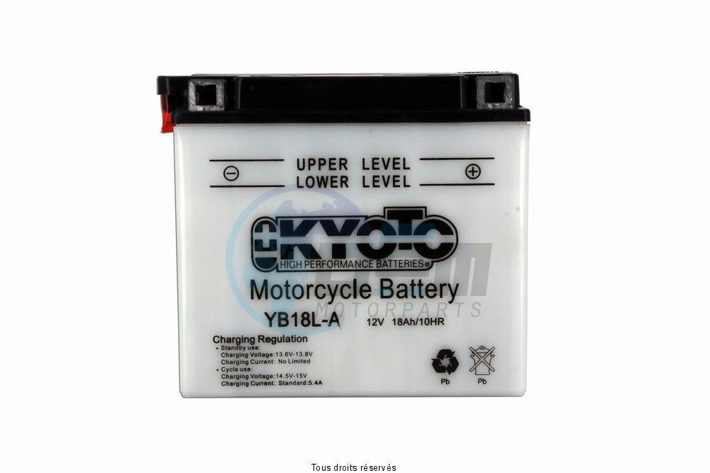 Product image: Kyoto - 712181 - Battery Yb18l-a L 182mm  W 92mm  H 164mm 12v 18ah Acid 1,2l  1