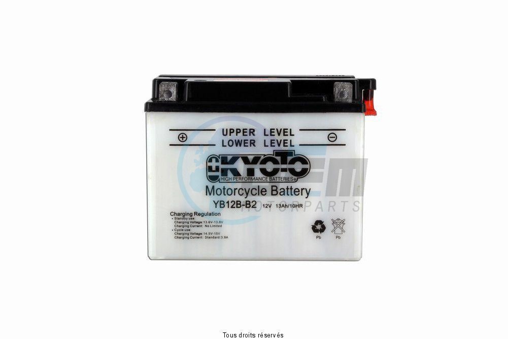 Product image: Kyoto - 712126 - Battery Yb12b-b2 L 161mm  W 91mm  H 132mm 12v 12ah Acid 0,7l  0
