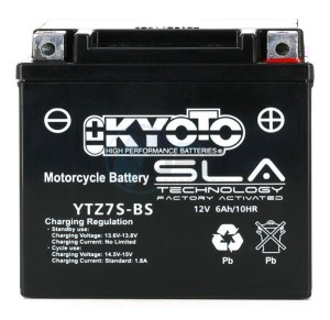 Product image: Kyoto - 512080 - Battery  YTZ7S-BS SLA-AGM - Without Acid. Ready to Use 