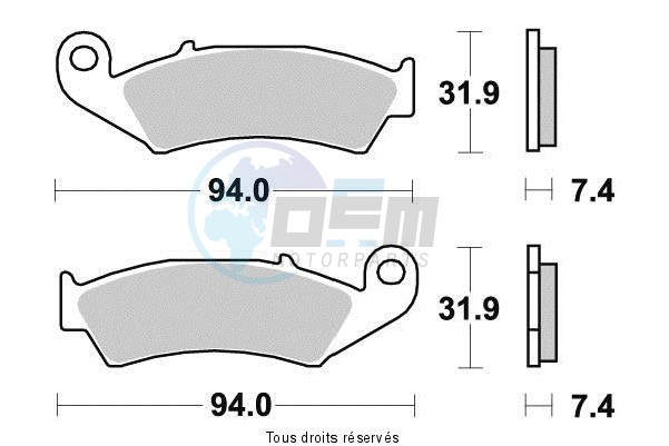 Product image: Kyoto - S2005 - Brake Pad Kyoto Semi-Metal   S2005  1