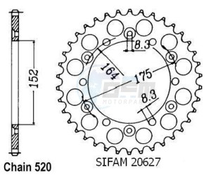 Product image: Esjot - 50-32003-50 - Chainwheel Steel TT Yamaha - 520 - 50 Teeth -  Identical to JTR853 - Made in Germany 