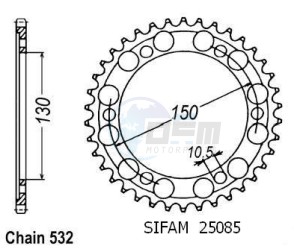 Product image: Esjot - 50-27002-47 - Chainwheel Steel Yamaha - 532 - 47 Teeth -  Identical to JTR866 - Made in Germany 
