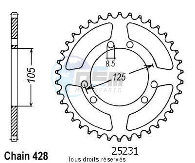 Product image: Sifam - 25231CZ56 - Chain wheel Hm 50 Derapage 02-03   Type 428/Z56  0