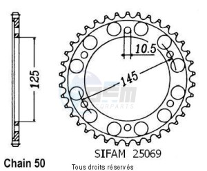 Product image: Sifam - 25069CZ43 - Chain wheel rear Fz 750 Genesis 87-93   Type 530/Z43 