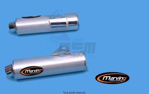 Product image: Marving - 01S2153 - Silencer  Rond GSX 1100 R W 96/97 Approved - Sold as 1 pair Ø104 Chrome Cover Alu 