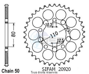 Product image: Sifam - 20920CZ41 - Chain wheel rear Cbr 1000 F 96-98   Type 530/Z41 