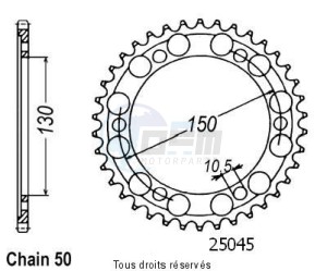 Product image: Sifam - 25045CZ43 - Chain wheel rear Fzr 750 Genesis 87-88   Type 530/Z43 