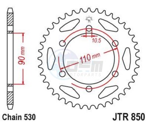 Product image: Esjot - 50-35019-33 - Chainwheel Steel Yamaha - 0 - 33 Teeth -  Identical to JTR850 - Made in Germany 