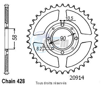 Product image: Sifam - 20914CZ41 - Chain wheel rear Cg 125 Bresil 85-94   Type 428/Z41  0