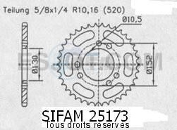 Product image: Sifam - 25173CZ45 - Chain wheel rear Cagiva 600 Canyon 96-   Type 520/Z45 