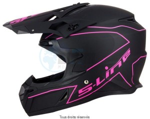 Product image: S-Line - COR1F1905 - Cross Helmet S820 Black Mat Pink XL Double D lock 