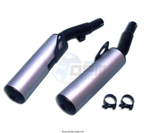 Product image: Marving - 01Y2084 - Silencer  Rond FJ 1100/1200 Approved - Sold as 1 pair Rond Ø100 Black Cover Alu 