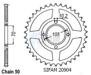 Product image: Esjot - 50-35001-38 - Chainwheel Steel Honda - 530 - 38 Teeth -  Identical to JTR278 - Made in Germany 