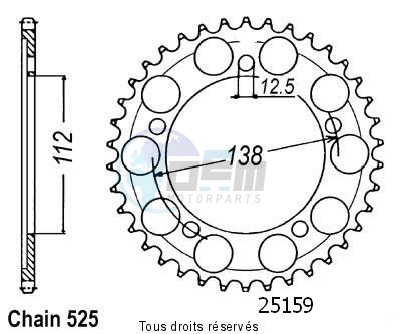 Product image: Sifam - 25159CZ41 - Chain wheel rear Vt 750 C Shadow 97-00   Type 525/Z41  0