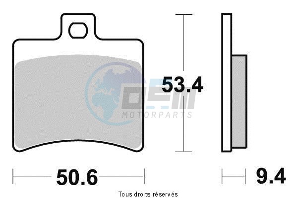 Product image: Kyoto - S1113 - Brake Pad Kyoto Semi-Metal Aprilia SCARABEO 125 1999-2006    1