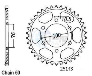 Product image: Esjot - 50-35043-44 - Chainwheel Steel Suzuki - 530 - 44 Teeth - Made in Germany 