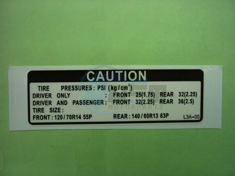 Product image: Sym - 87505-L3A-000 - TIRE CAUTION MARK  0