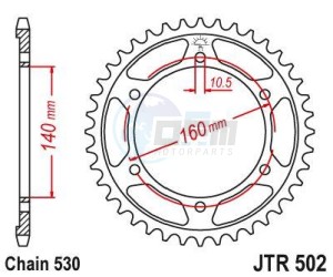 Product image: Esjot - 50-35006-45 - Chainwheel Steel Kawasaki - 530 - 45 Teeth -  Identical to JTR502 - Made in Germany 