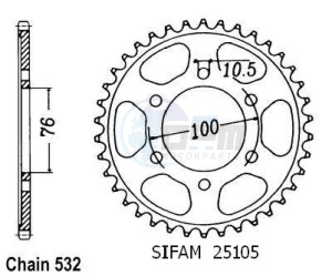 Product image: Esjot - 50-27005-52 - Chainwheel Steel Suzuki - 532 - 52 Teeth -  Identical to JTR827 - Made in Germany 