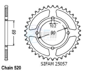 Product image: Esjot - 50-32025-42 - Chainwheel Steel Honda - 520 - 42 Teeth -  Identical to JTR243 - Made in Germany 
