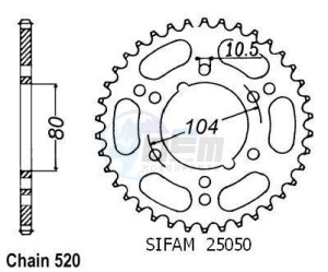 Product image: Esjot - 50-32009-45 - Chainwheel Steel Kawasaki - 520 - 45 Teeth -  Identical to JTR1478 - Made in Germany 