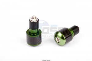 Product image: Sifam - EMBOU63 - Bar ends Ronds Ø17 Black/Carbon Green   