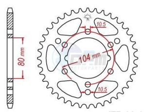 Product image: Esjot - 50-32090-40 - Chainwheel Steel Polaris - 520 - 40 Teeth -  Identical to JTR1478 - Made in Germany 