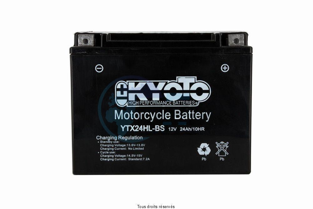 Product image: Kyoto - 712342 - Battery Ytx24hl-bs - Ss Entr. AGM L 205mm  W  87mm  H 162mm 12v 21ah Acid 1.14l  1