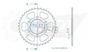 Product image: Esjot - 50-32009-40 - Chainwheel Steel Kawasaki - 520 - 40 Teeth -  Identical to JTR1478 - Made in Germany 