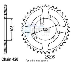 Product image: Sifam - 25205CZ48 - Chain wheel rear Rieju 50 Mrx 00- Chain wheel rear 6 mounting holes Type 420/Z48 