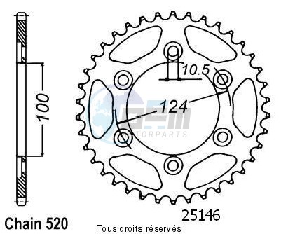 Product image: Sifam - 25146CZ43 - Chain wheel rear Ducati 600 Monster 95   Type 520/Z43  0