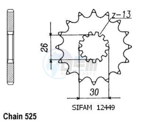 Product image: Esjot - 50-29030-17 - Sprocket Triumph - 525 - 17 Teeth -  Identical to JTF1183 - Made in Germany 