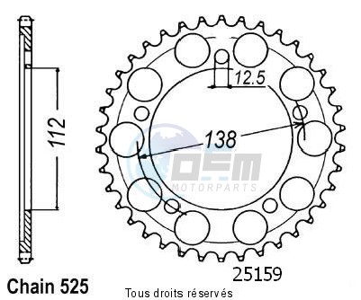 Product image: Sifam - 25159CZ47 - Chain wheel rear Xl1000 Varadero 98-01   Type 525/Z47  0
