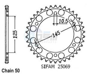Product image: Esjot - 50-35004-43 - Chainwheel Steel Yamaha - 530 - 43 Teeth -  Identical to JTR865 - Made in Germany 