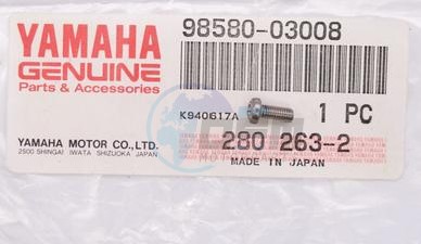 Product image: Yamaha - 985800300800 - SCREW, PAN HEAD (J10)  0