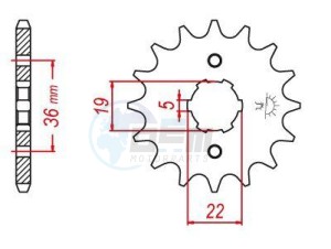 Product image: Esjot - 50-32076-13 - Sprocket Adly-Honda - 520 - 13 Teeth -  Identical to JTF1352 - Made in Germany 