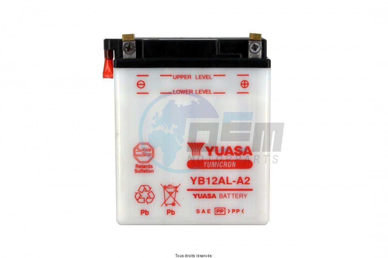 Product image: Yuasa - 812122 - Battery Yb12al-a2 L 135mm  W 81mm  H 161mm 12v 12ah  1